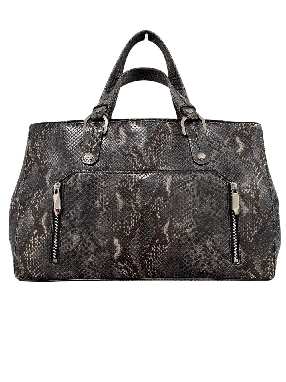 Henri Bendel Extra Large Grey Snakeprint Satchel NWOT - Picture 8 of 15